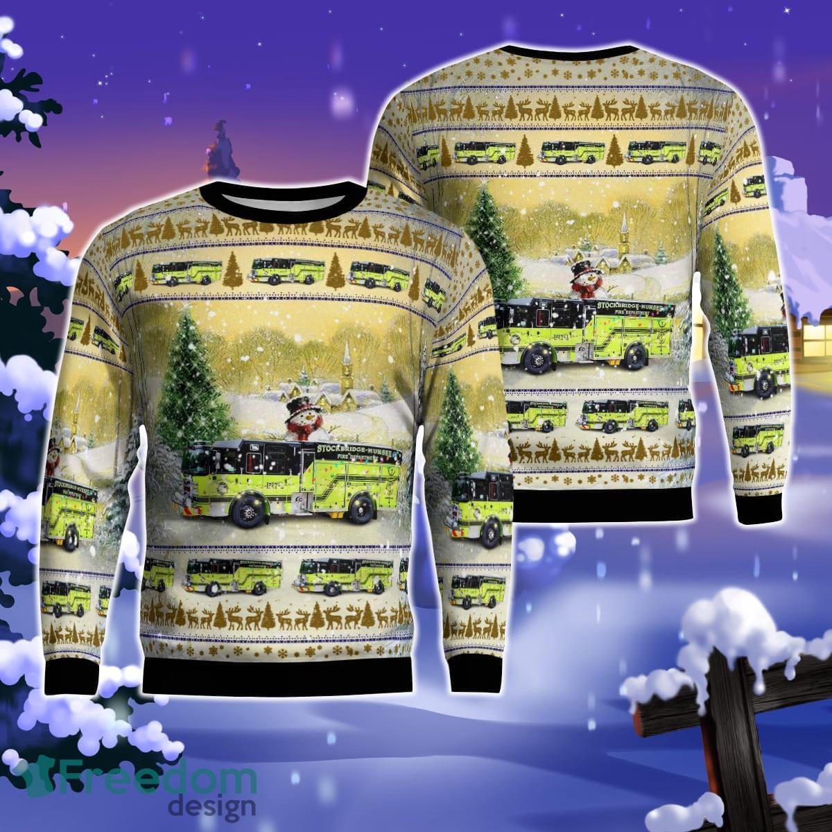 Bowler, Wisconsin, Stockbridge-Munsee Fire Department AOP Ugly Sweater Gift For Christmas Product Photo 1