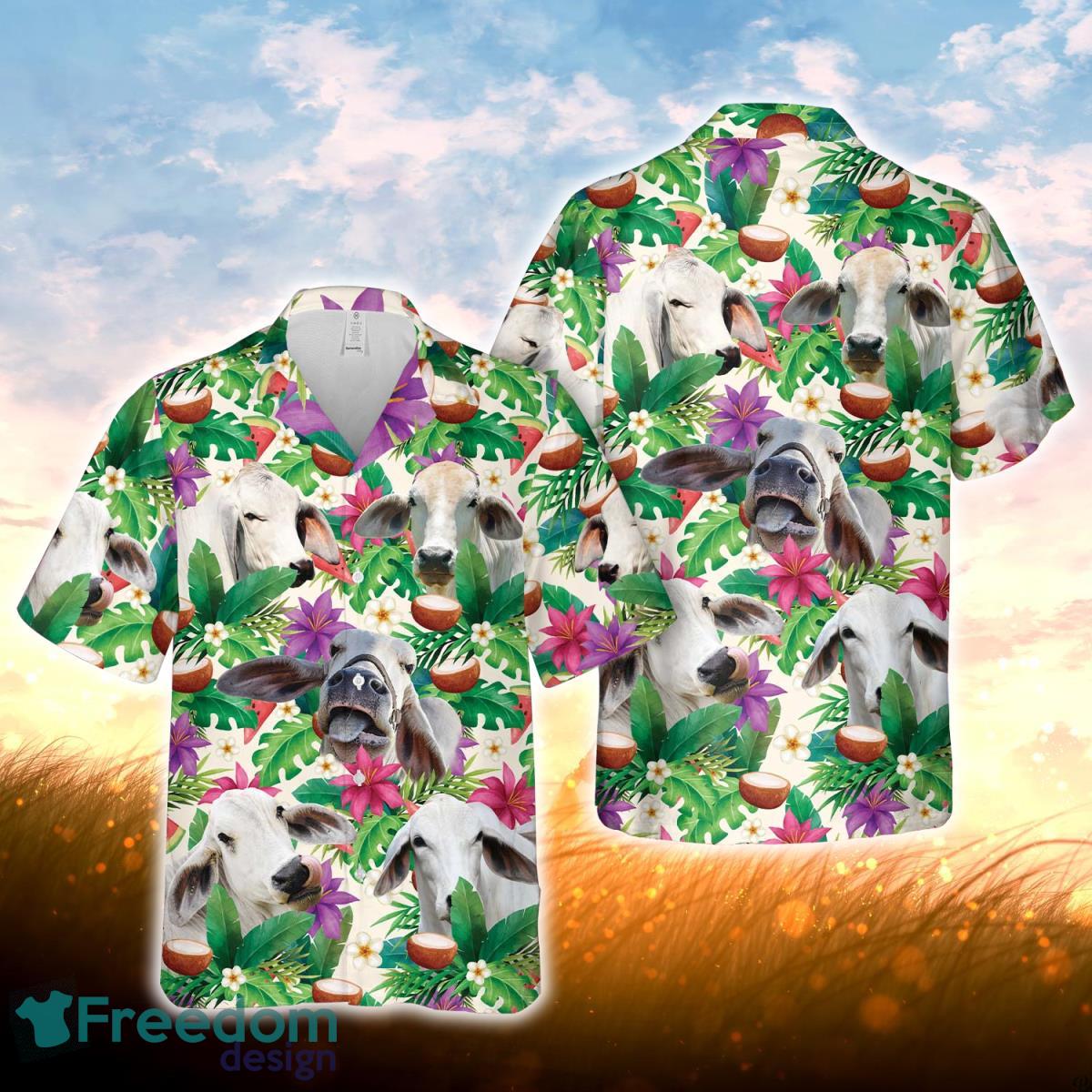 Brahman Summer Floral 3D Hawaiian Shirt For Men Women Product Photo 1