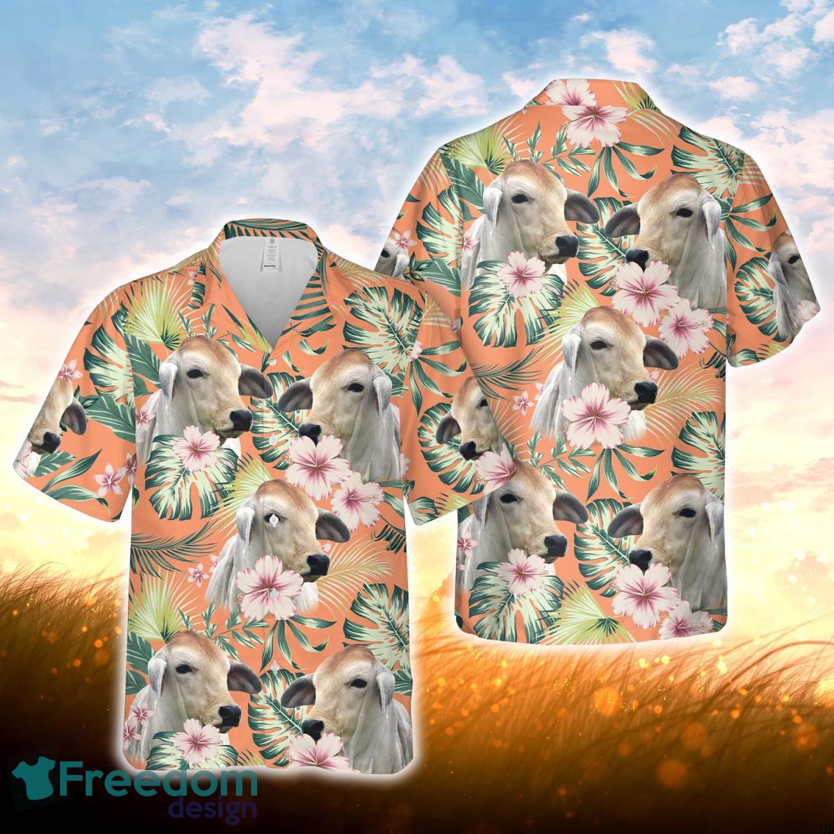 Brahman Summer Happiness Floral Farm 3D Hawaiian Shirt For Men Women Product Photo 1