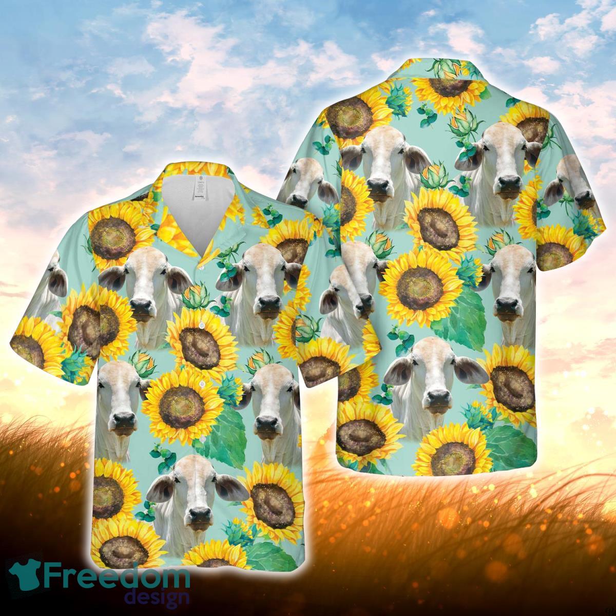 Brahman Sunflowers Floral Farm 3D Hawaiian Shirt For Men Women Product Photo 1