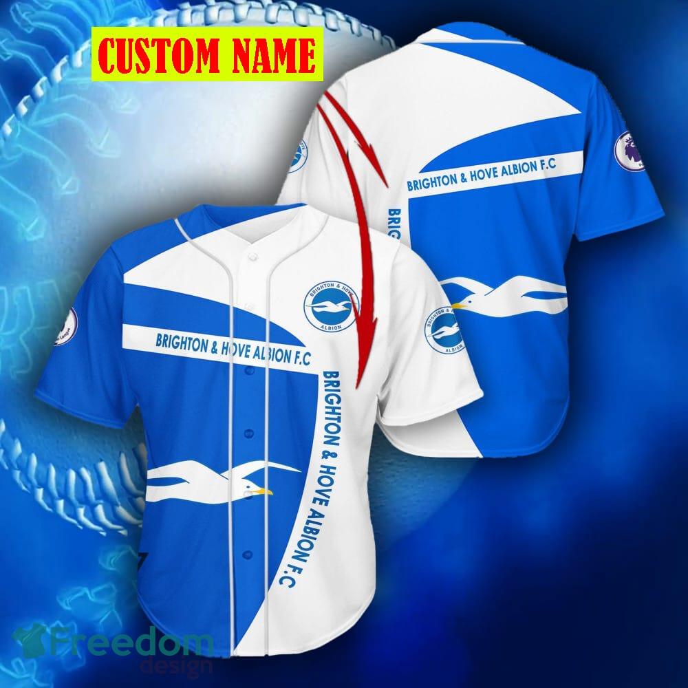 Brighton & Hove Albion FC Style 7 EPL Blue Custom Name Baseball Jersey Shirt  For Fans - Freedomdesign