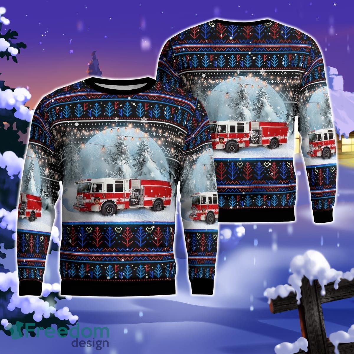 Bristol, Connecticut, Bristol Fire Rescue AOP Ugly Sweater Gift For Christmas Product Photo 1