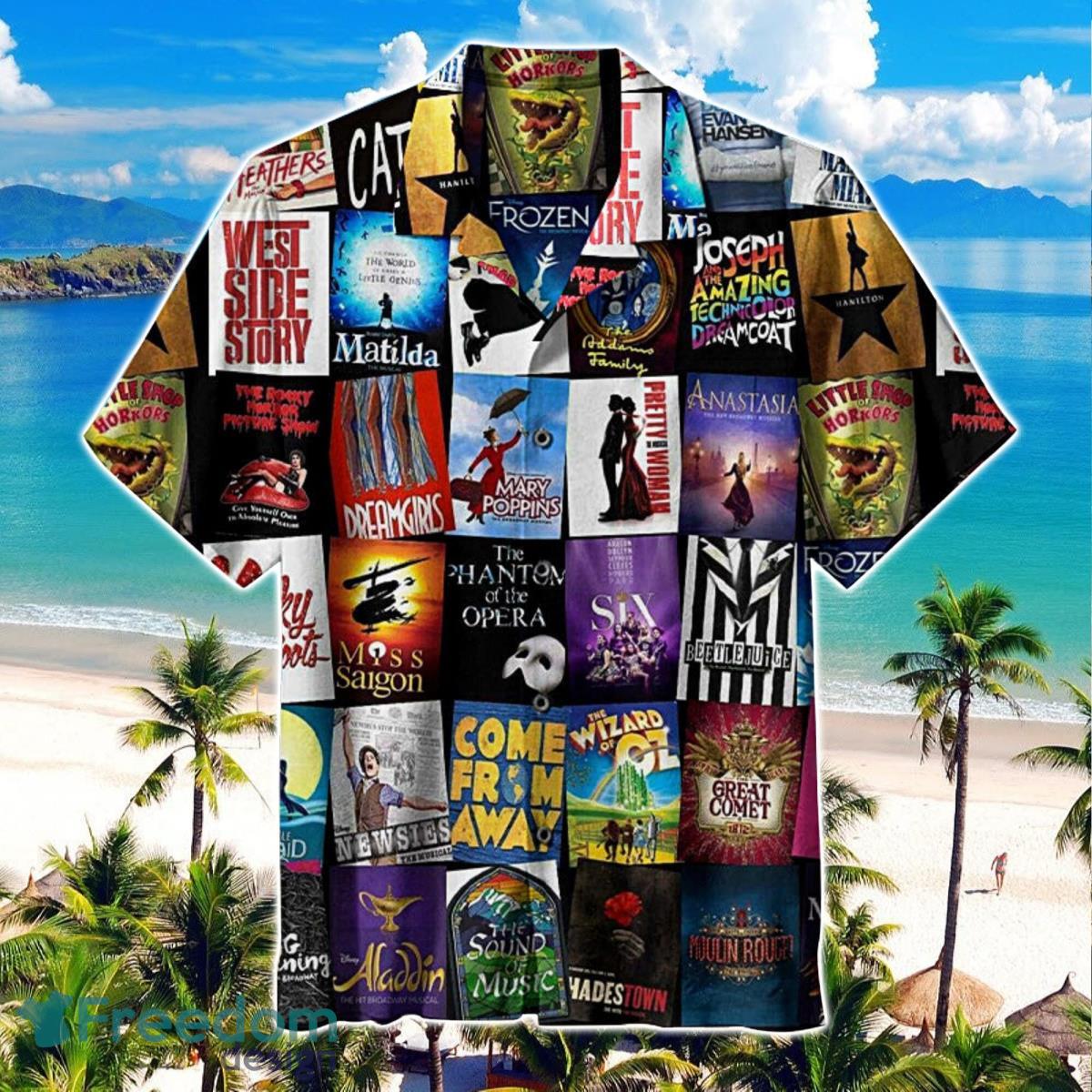 Broadway Musical Theater Unisex Hawaiian Shirt, Vintage Summer Beach Shirt Product Photo 1