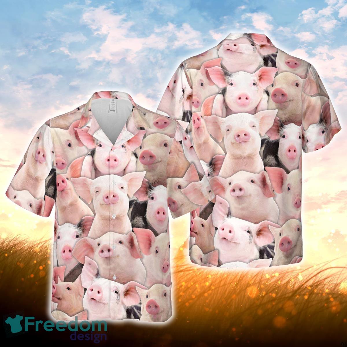 Bunch Of Pig All Over Printed 3D Hawaiian Shirt For Men Women Product Photo 1