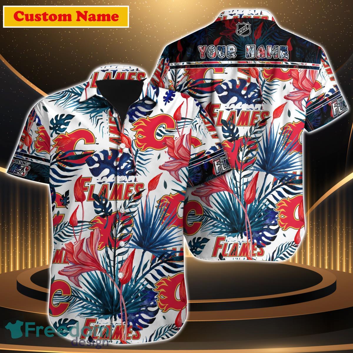 Calgary Flames NHL Custom Name Hawaiian Shirt Gift For Men Women Product Photo 1