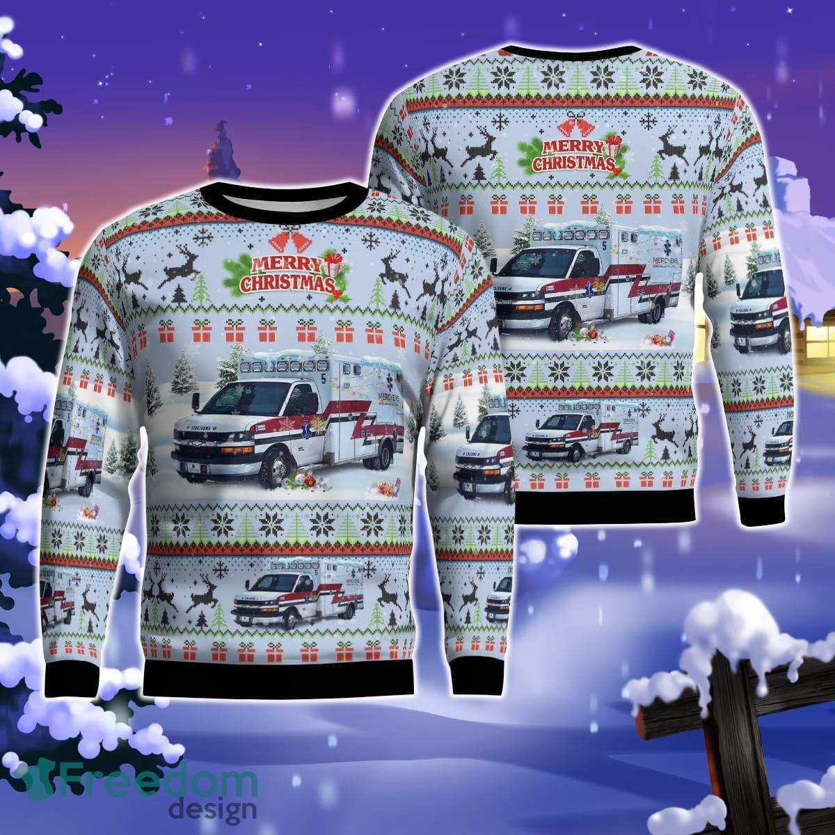 Calumet, Michigan, Mercy EMS AOP Ugly Sweater Gift For Christmas Product Photo 1