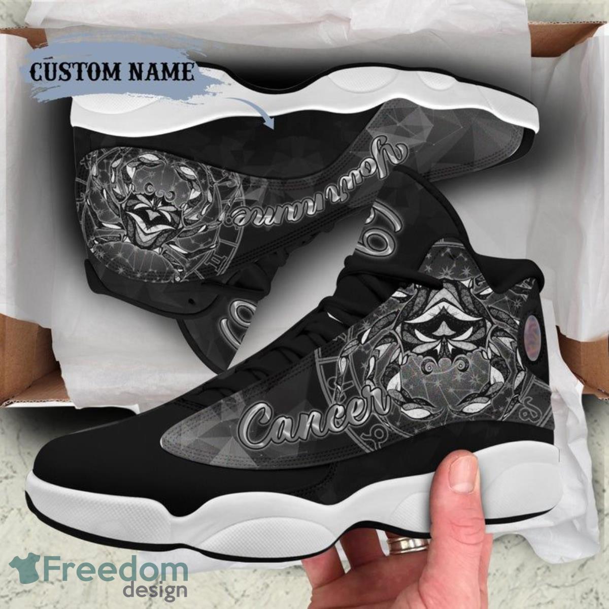 Cancer Dark Air Jordan 13 Custom Name Sneakers Best Gift For Men And Women Product Photo 2