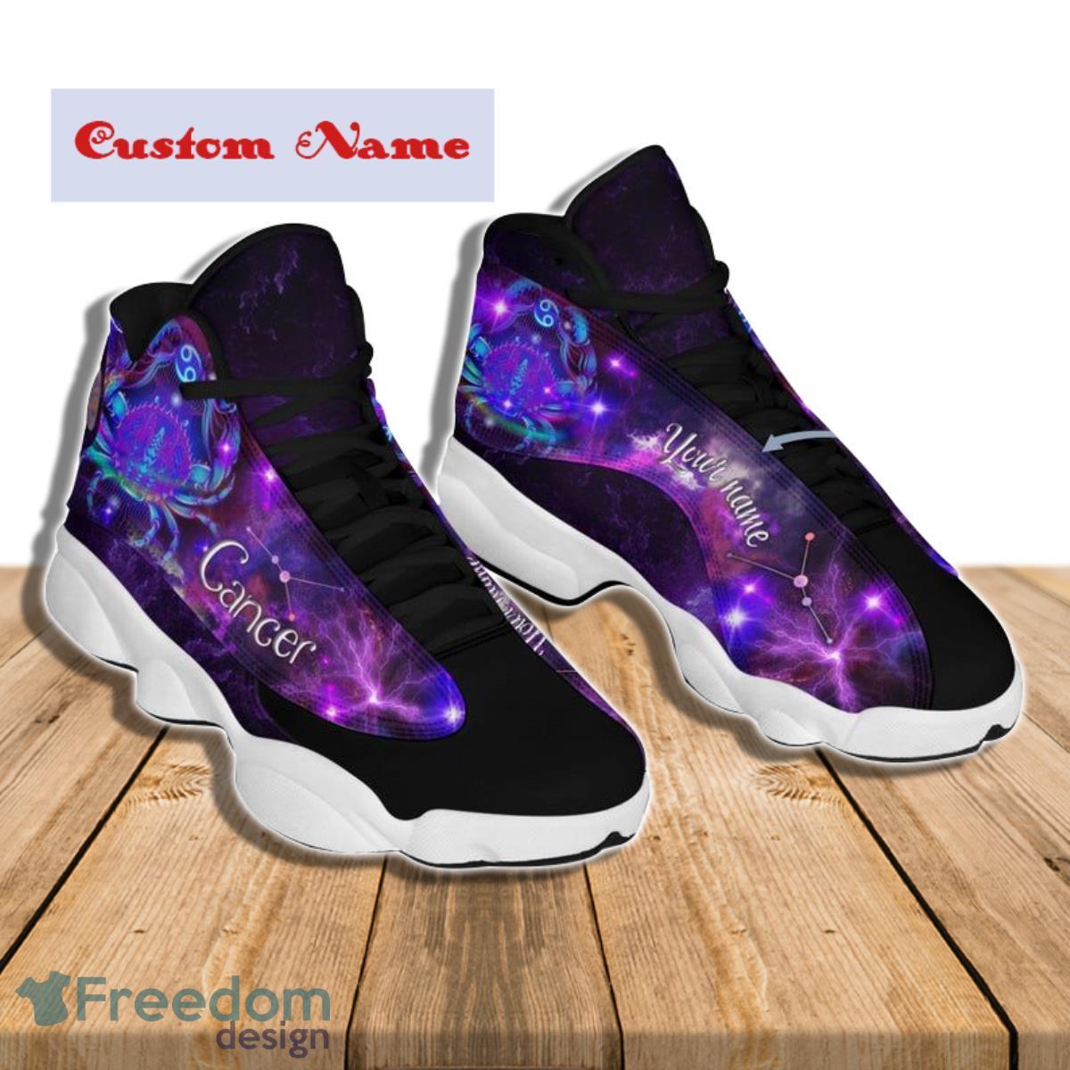 Cancer King Birthday Gift Golden Personalized Name Air Jordan 13 Shoes