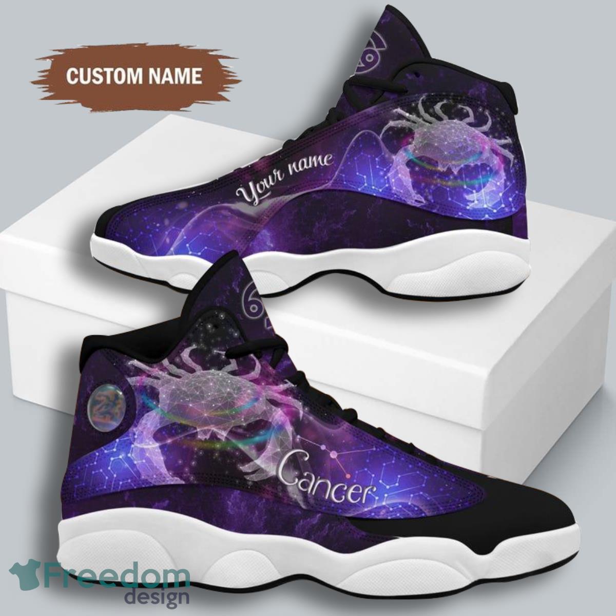 Cancer Zodiac Air Jordan 13 Custom Name Sneakers Best Choice For Gift  For Men And Women Product Photo 2