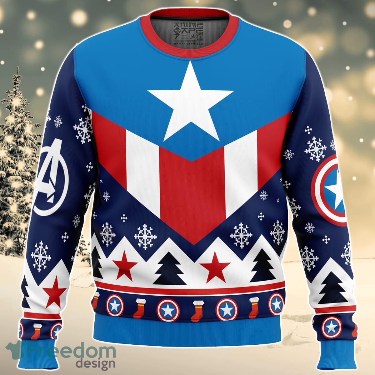 Captain America Ugly Christmas Sweater For Men And Women Product Photo 1