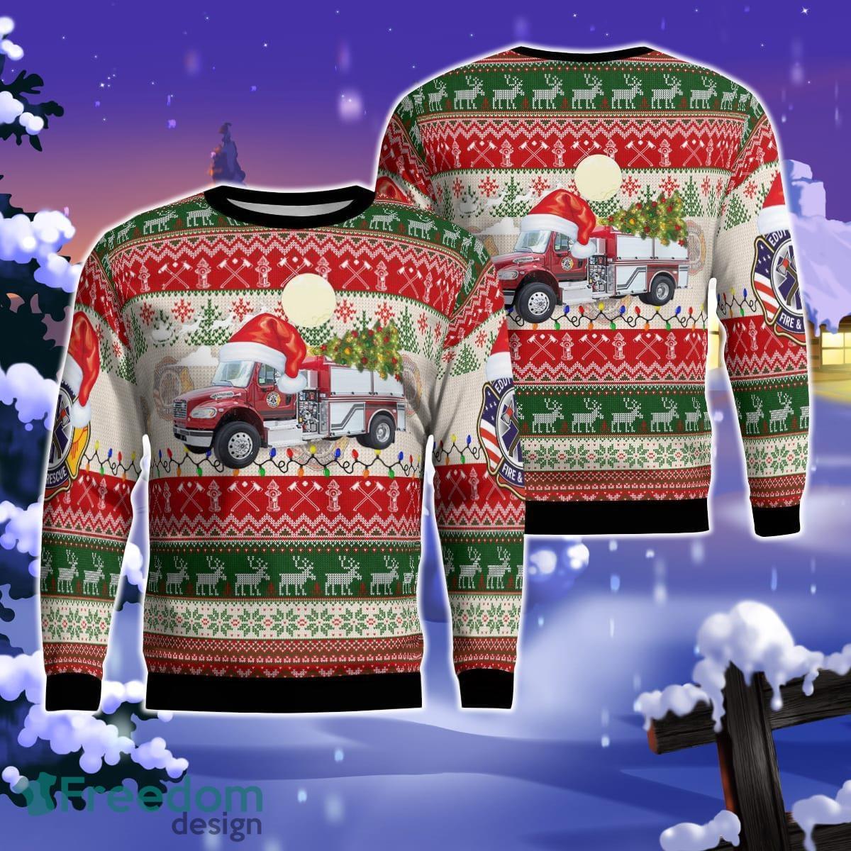 Carlsbad, New Mexico, Eddy County Fire & Rescue AOP Ugly Sweater Gift For Christmas Product Photo 1