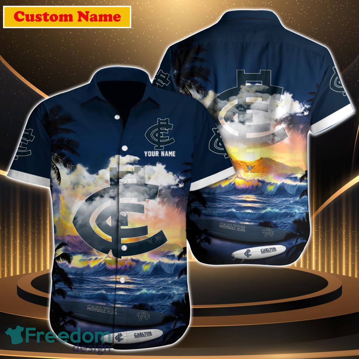 Carlton Blues AFL Custom Name Hawaiian Shirt Great Gift For Men Women Fans Product Photo 1