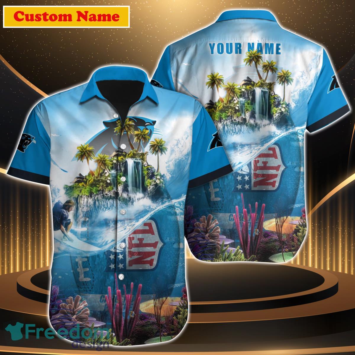 Carolina Panthers NFL Hawaiian shirt Custom Name Summer Gift - Freedomdesign