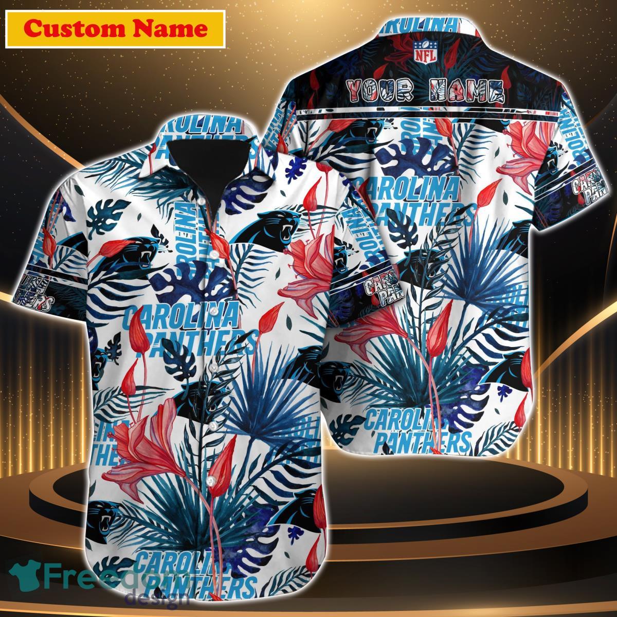 Carolina Panthers NFL Hawaiian shirt Custom Name Summer Gift - Freedomdesign