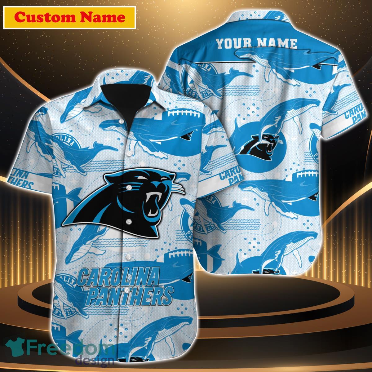 Personalized Carolina Panthers Hawaiian Shirt NFL Football Button