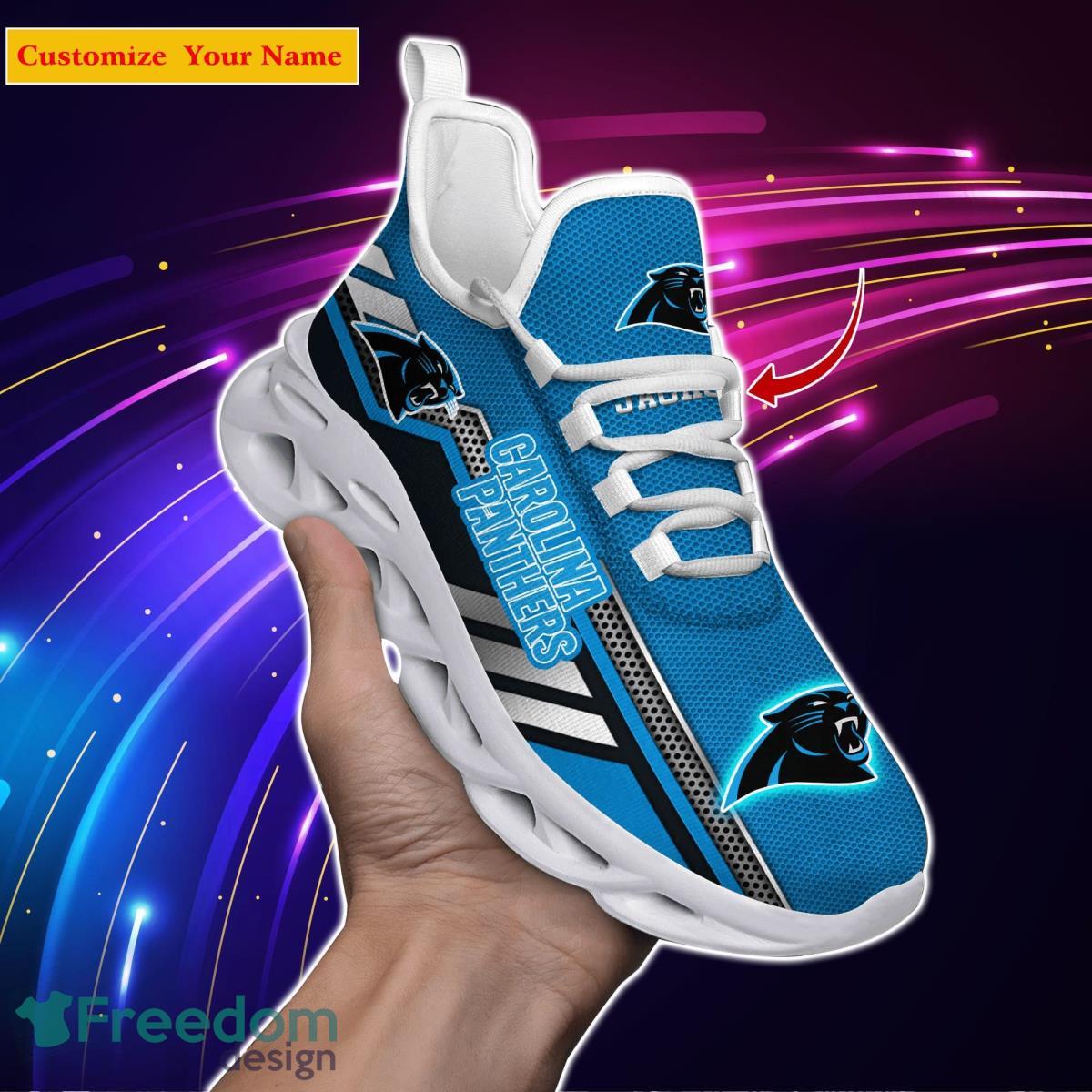 Carolina Panthers Personalized Name NFL Max Soul Shoes Men And