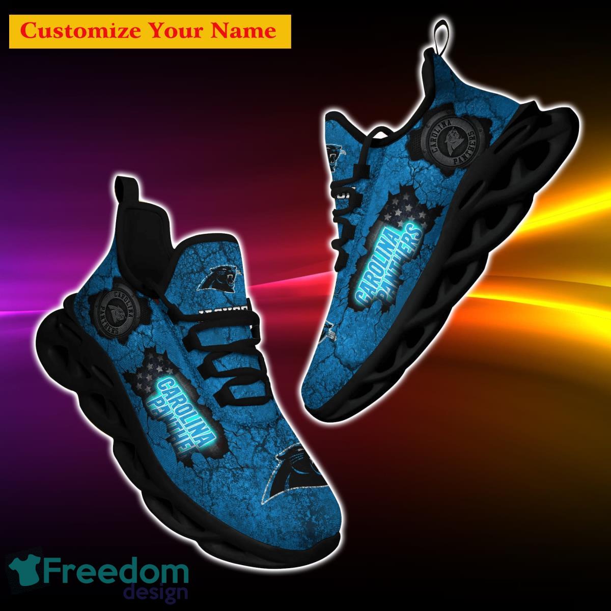 Carolina Panthers NFL Custom Name Max Soul Shoes Great Gift For Men Women  Fans - Freedomdesign