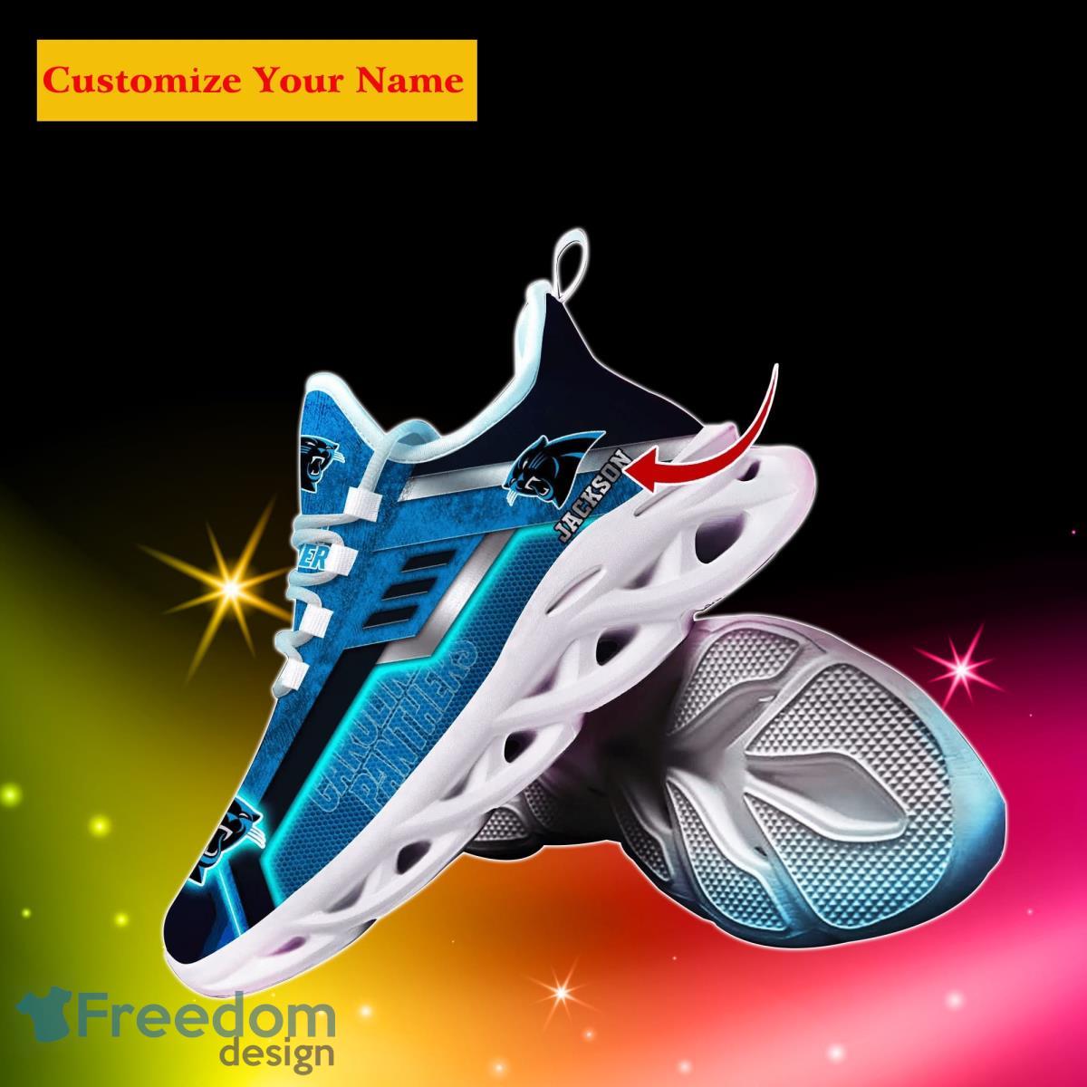 Carolina Panthers NFL Custom Name Max Soul Shoes Impressive Gift For Men Women Fans Product Photo 2