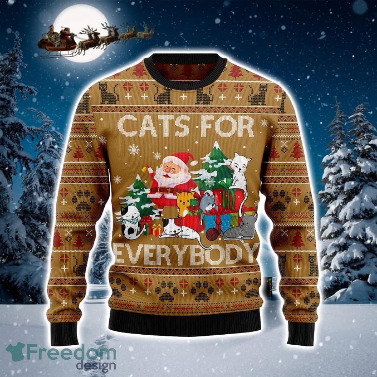 Cats For Everybody 3D Sweater Ugly Christmas Sweater For Men Women Product Photo 1