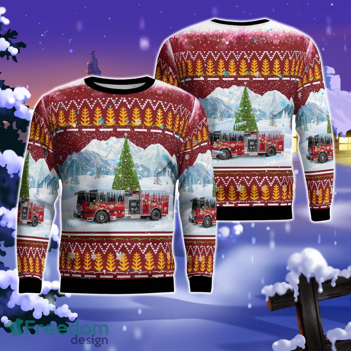 Centereach, New York, Centereach Fire Department AOP Ugly Sweater Gift For Christmas Product Photo 1