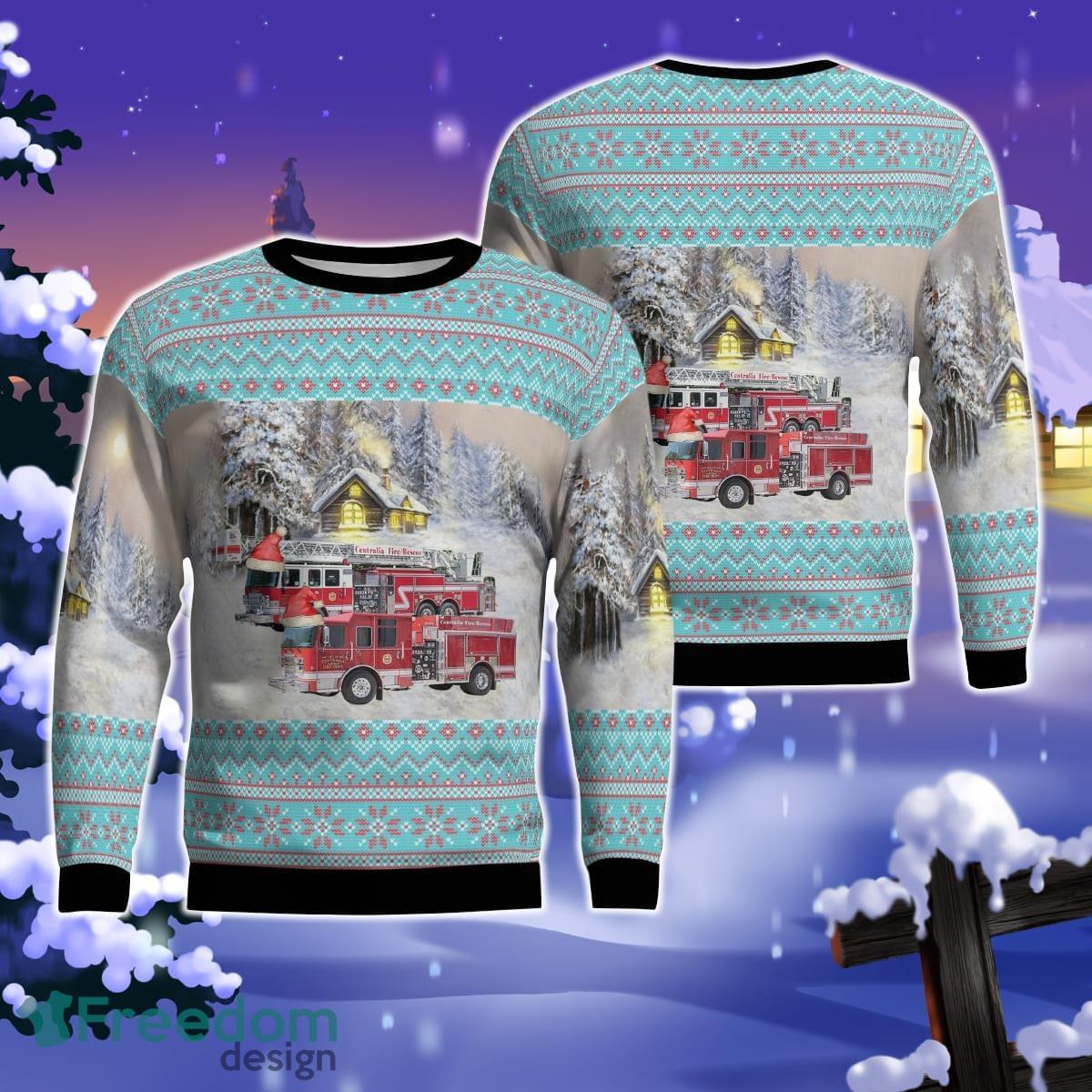 Centralia, Illinois, Centralia City Fire Department AOP Ugly Sweater Gift For Christmas Product Photo 1