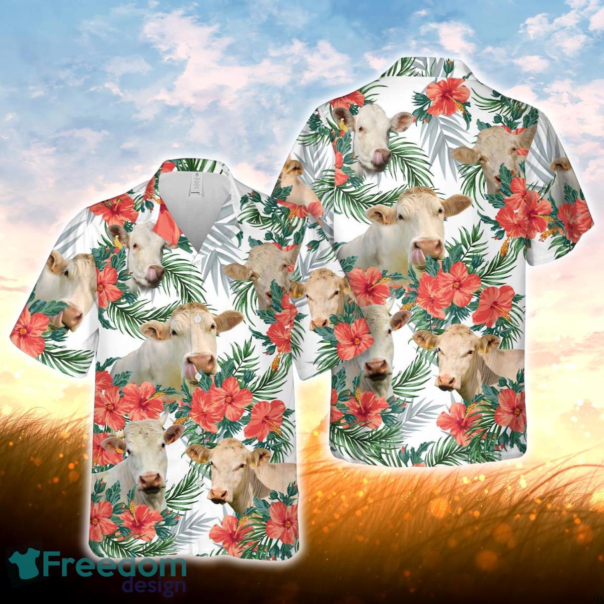 Charolais Hawaiian Flowers Hawaiian Shirt For Men Women Product Photo 1