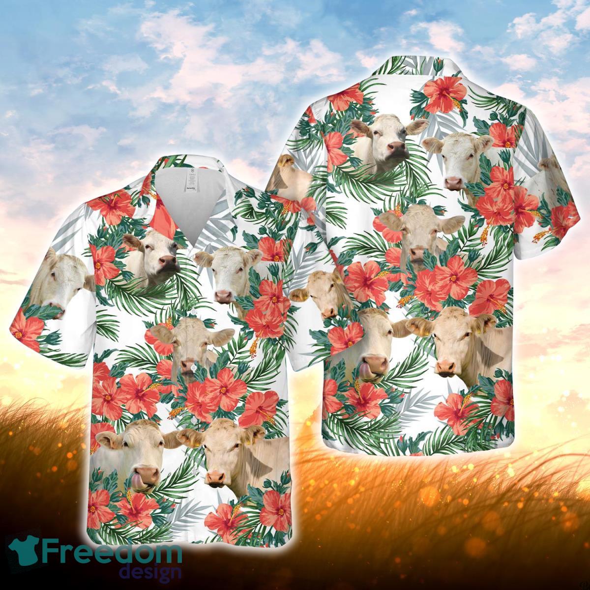 Charolais No Horn Hawaiian Flowers Hawaiian Shirt For Men Women Product Photo 1