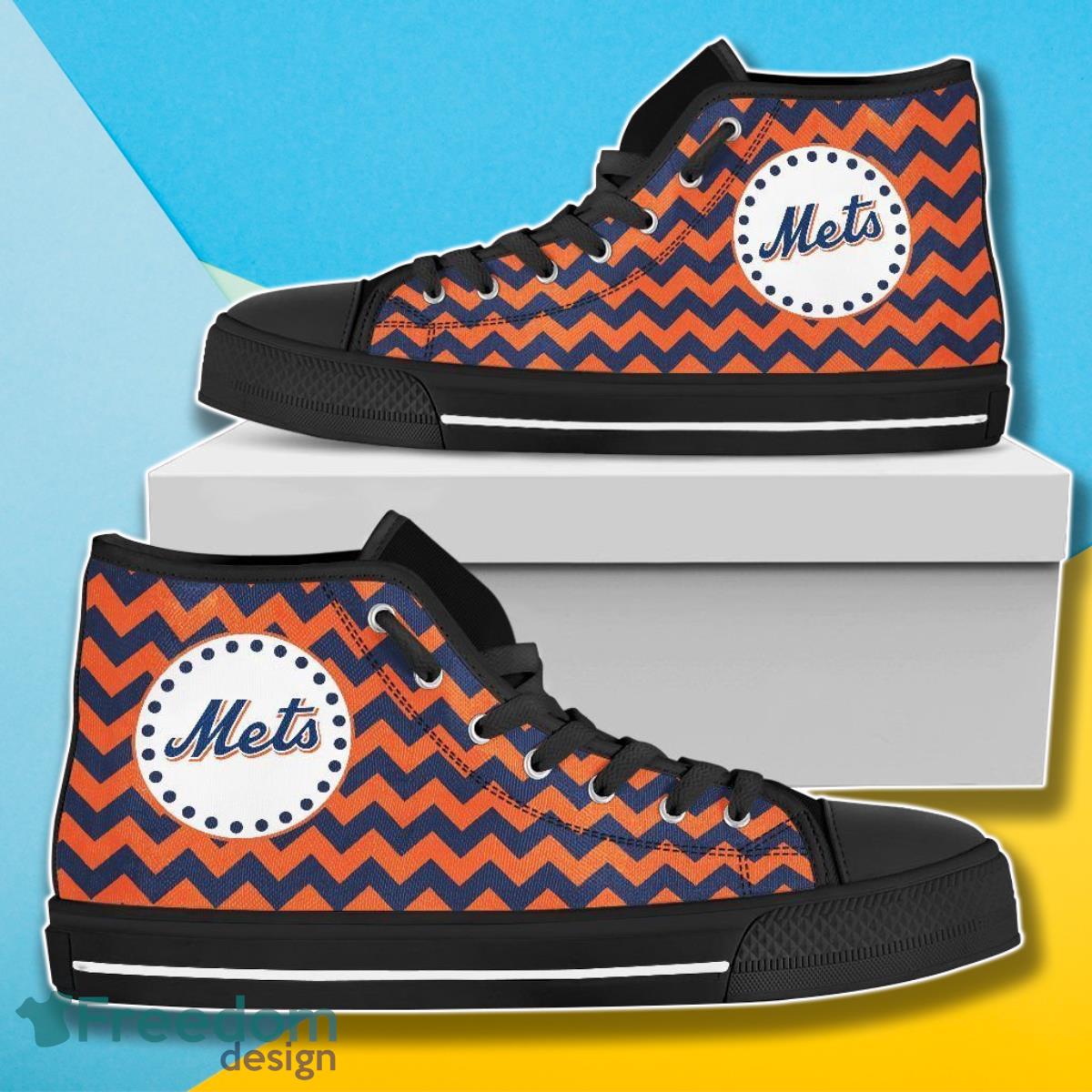 Chevron Broncos New York Mets MLB High Top Shoes For Men Women Fans Product Photo 1