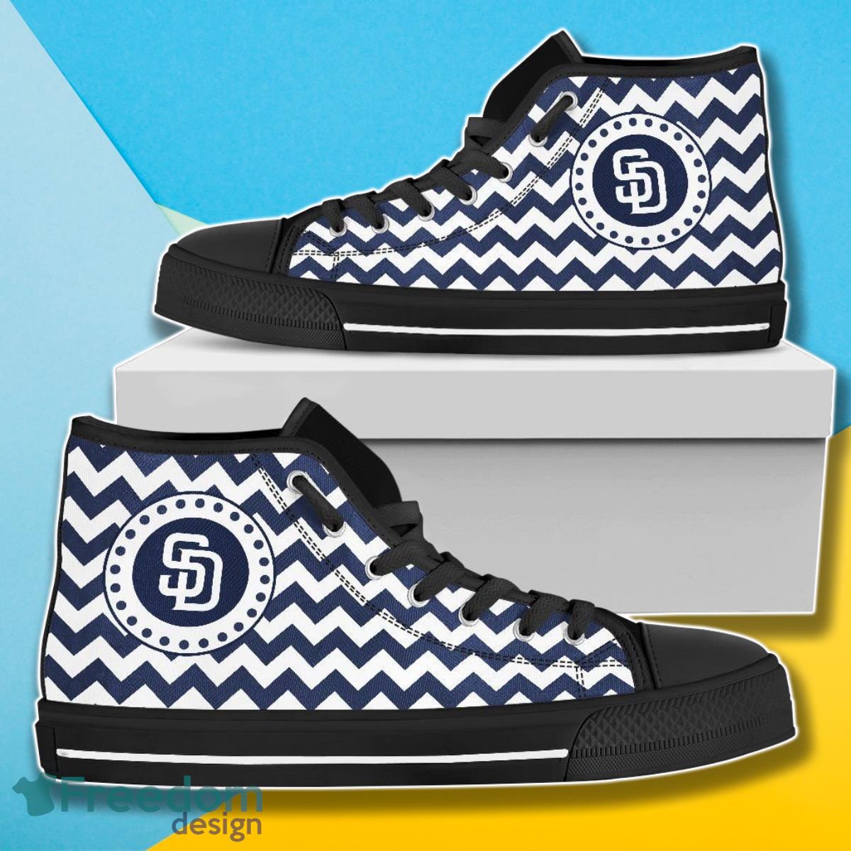 Chevron Broncos San Diego Padres MLB High Top Shoes For Men Women