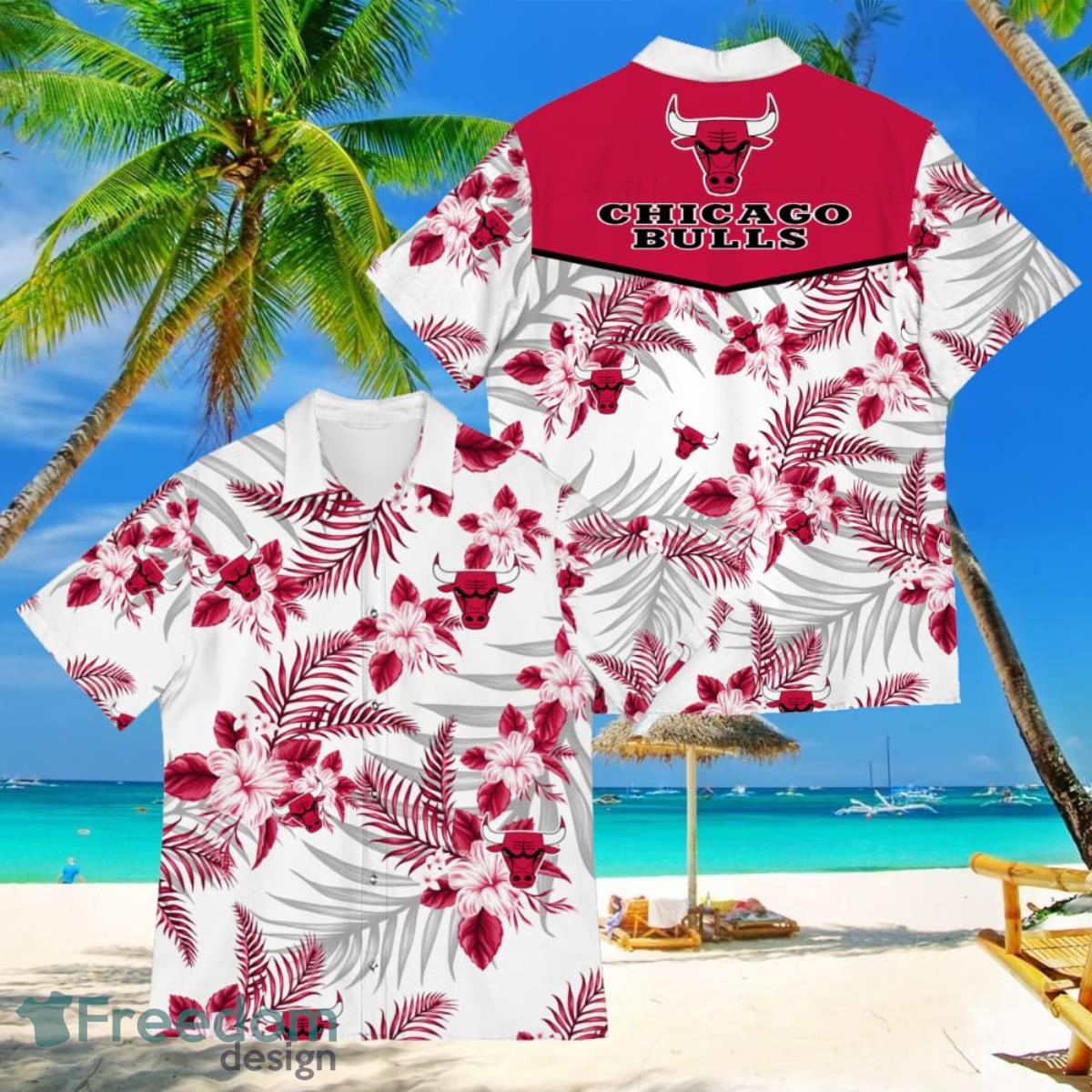 Chicago Bulls Hawaiian Shirt, Beach Shorts for Men