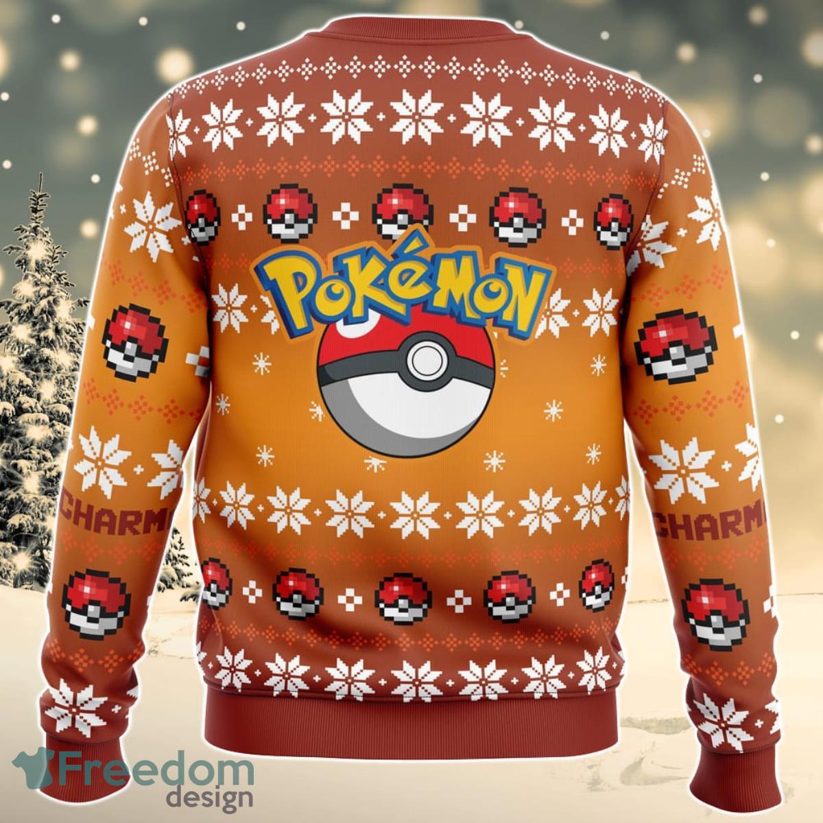 Christmas Charmander Pokemon Ugly Christmas Sweater For Men And Women Product Photo 2