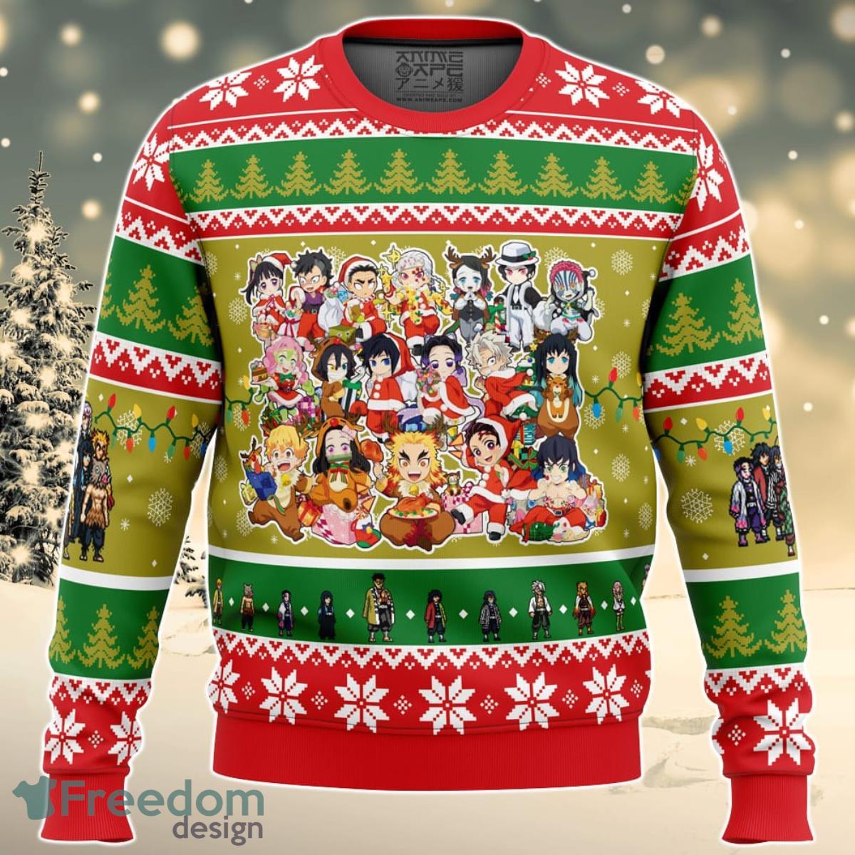 Christmas Demon Slayer Squad Demon Slayer Ugly Christmas Sweater For Men And Women Product Photo 1