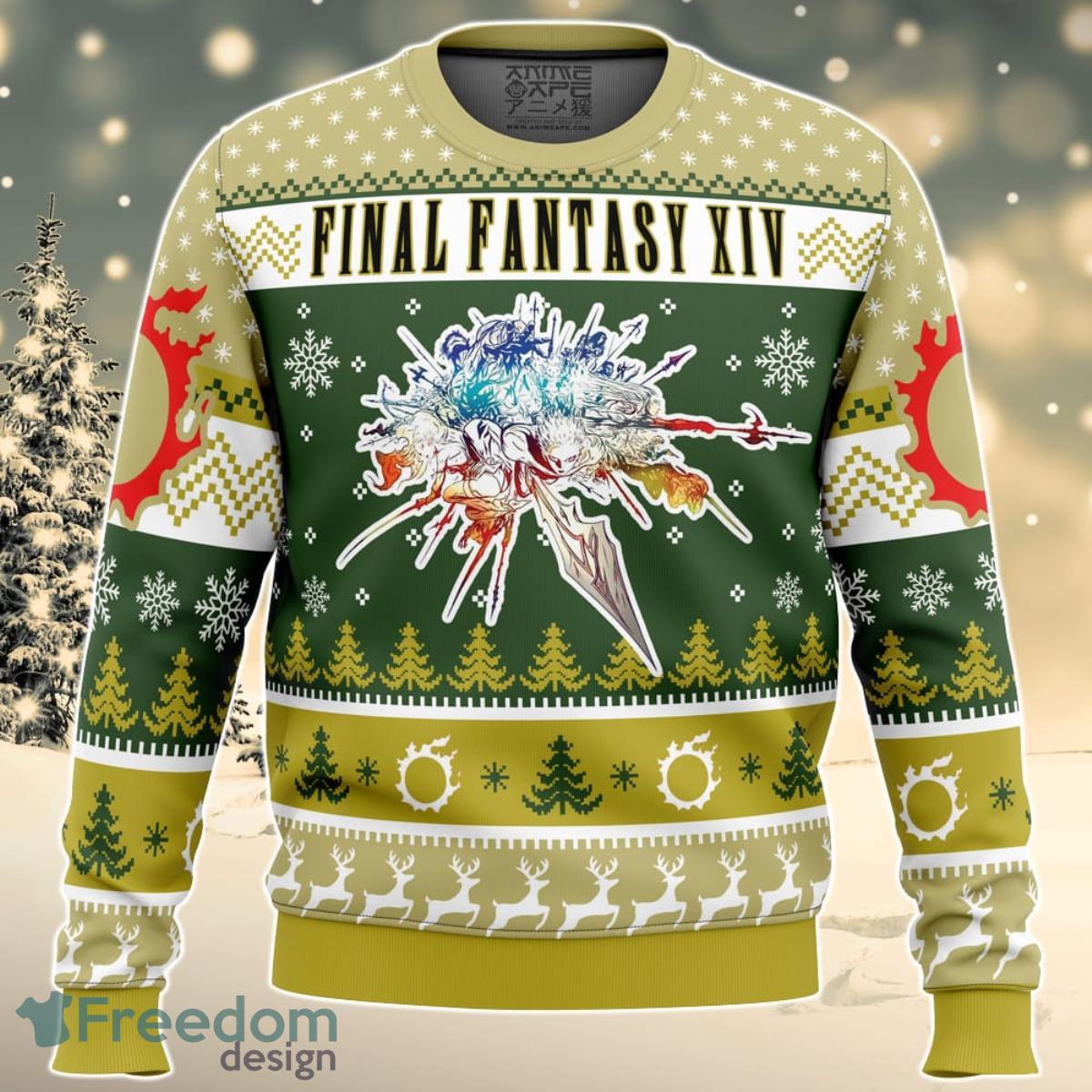 Christmas Fantasy Final Fantasy XIV Ugly Christmas Sweater For Men And Women Product Photo 1