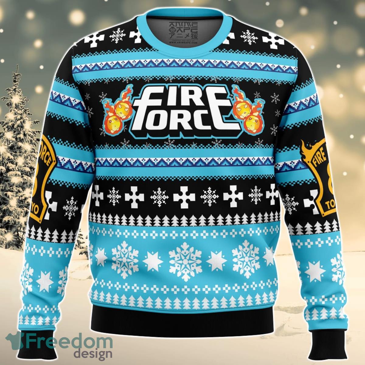 Christmas Flame Fire Force Ugly Christmas Sweater For Men And Women Product Photo 1