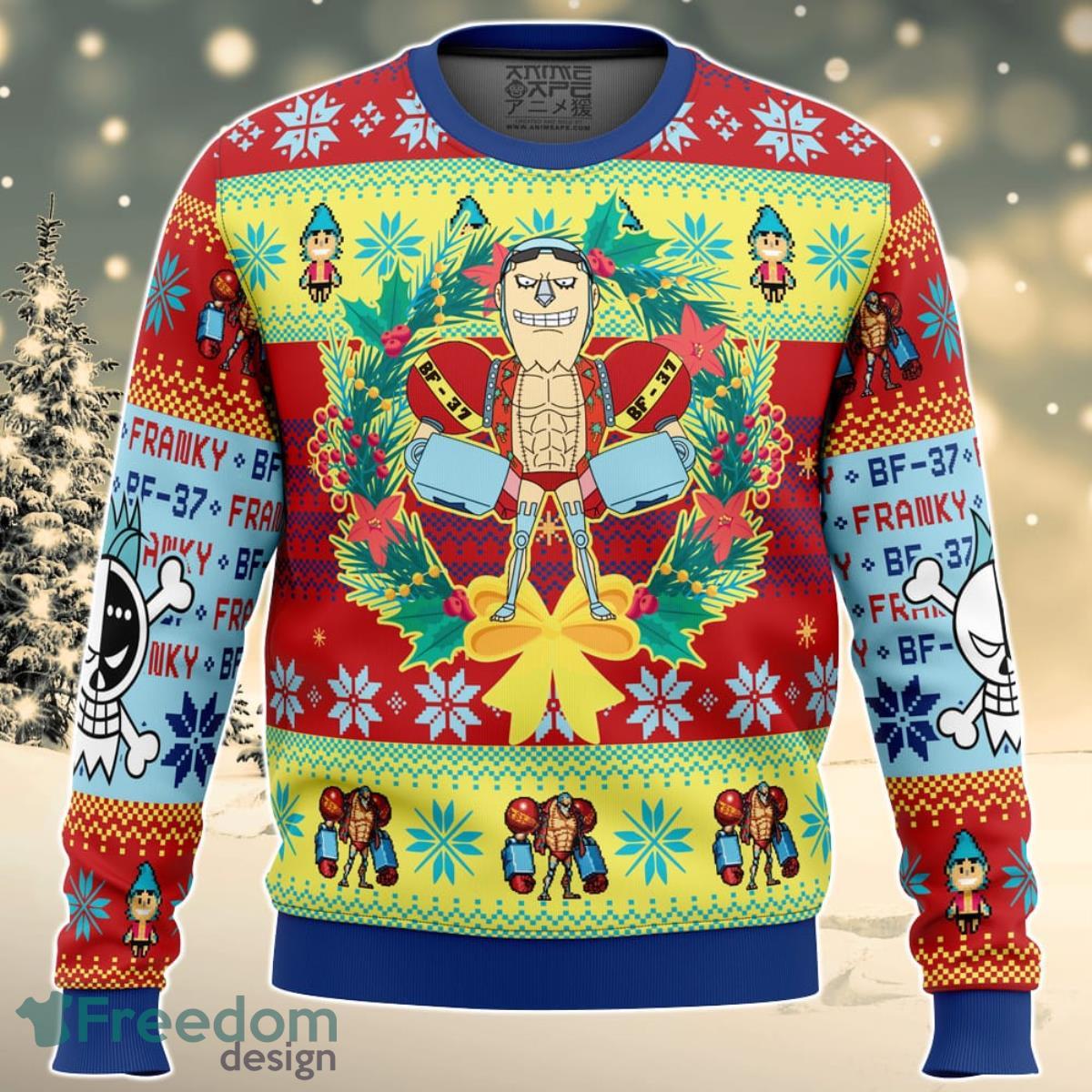 Christmas Franky One Piece Ugly Christmas Sweater For Men And Women Product Photo 1