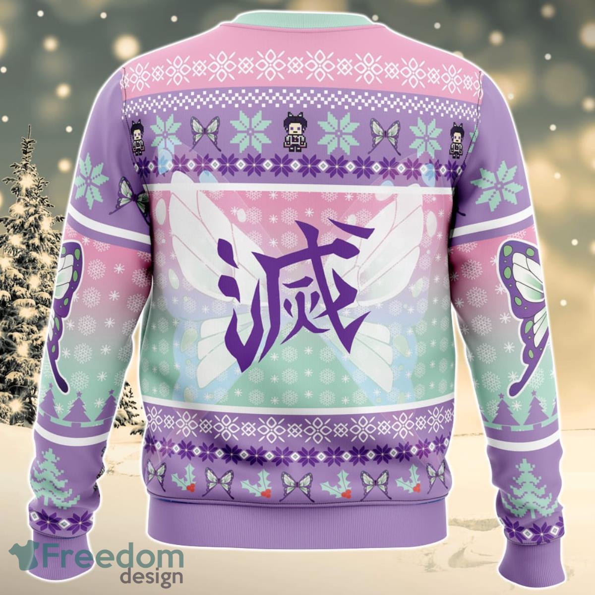 Christmas Kochou Shinobu Demon Slayer Ugly Christmas Sweater For Men And Women Product Photo 2