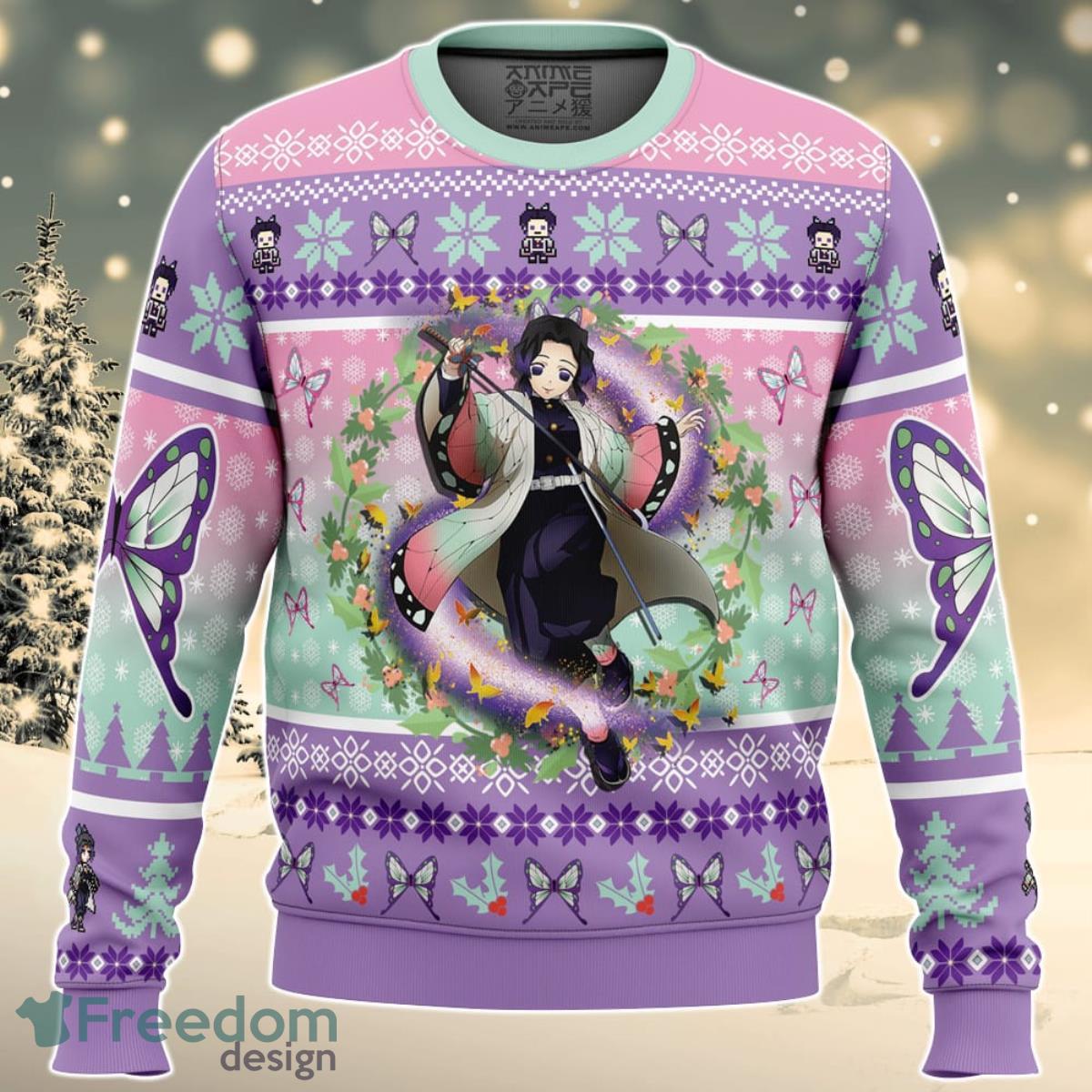 Christmas Kochou Shinobu Demon Slayer Ugly Christmas Sweater For Men And Women Product Photo 1