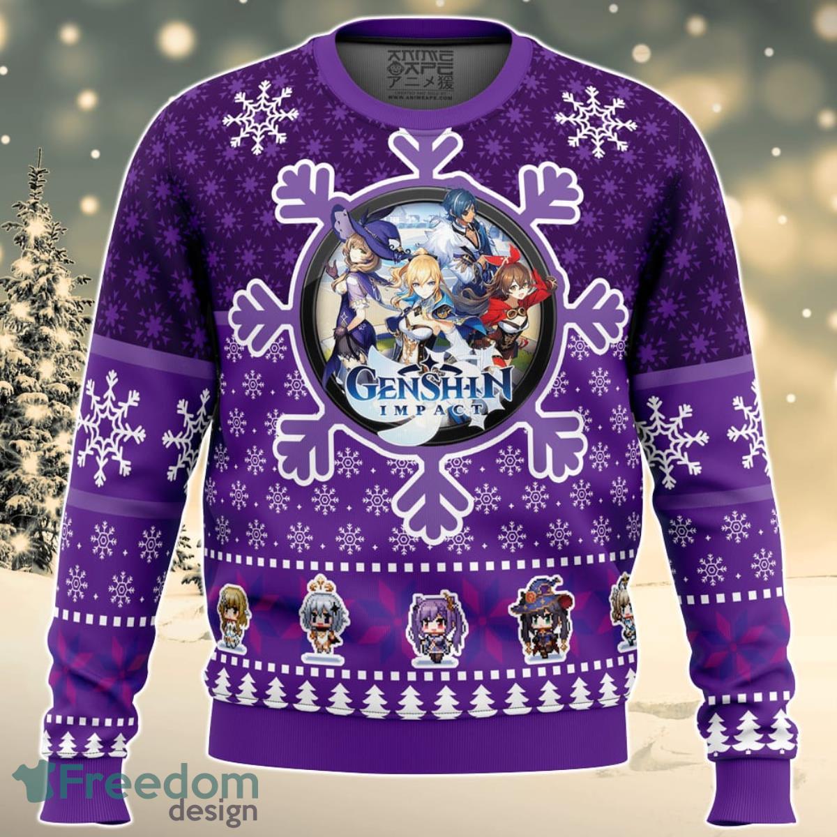 Christmas Quest Genshin Impact Ugly Christmas Sweater For Men And Women Product Photo 1