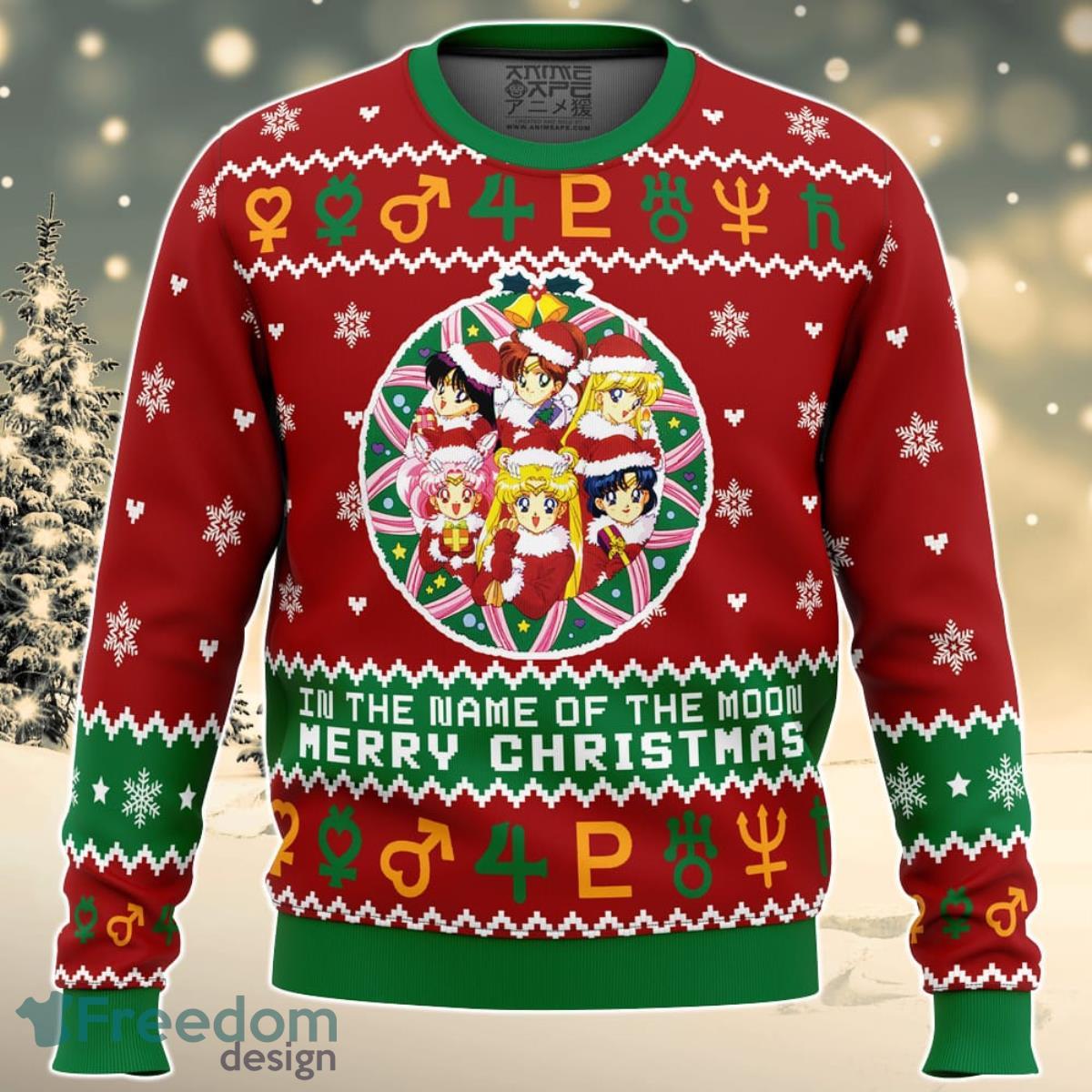 Christmas Sailor Guardians Sailor Moon Ugly Christmas Sweater For Men And Women Product Photo 1