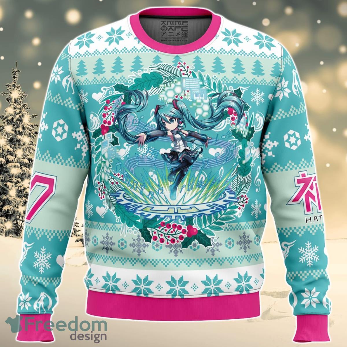 Christmas Symphony Hatsune Miku Ugly Christmas Sweater For Men And Women Product Photo 1