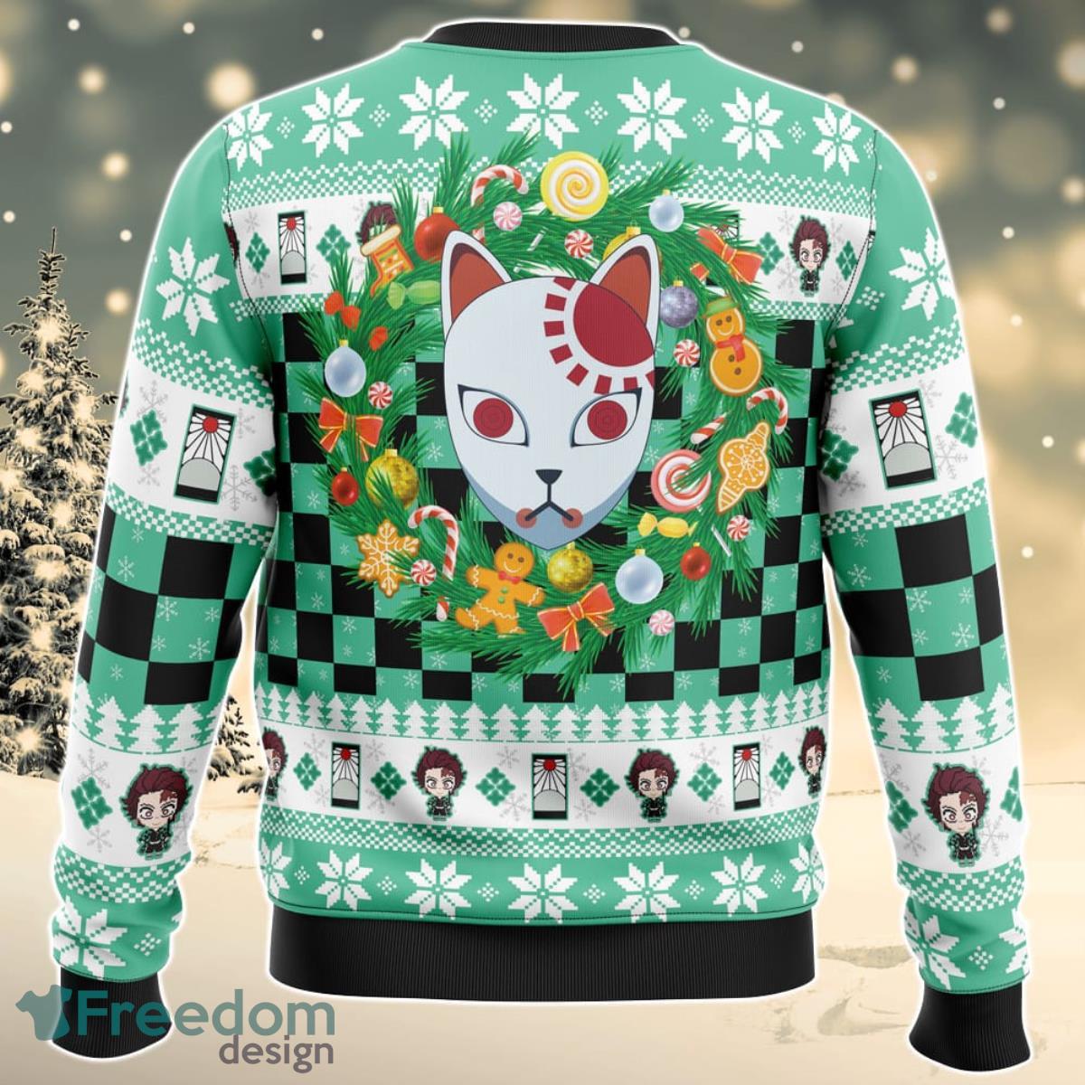 Christmas Tanjiro Kamado Demon Slayer Ugly Christmas Sweater For Men And Women Product Photo 2