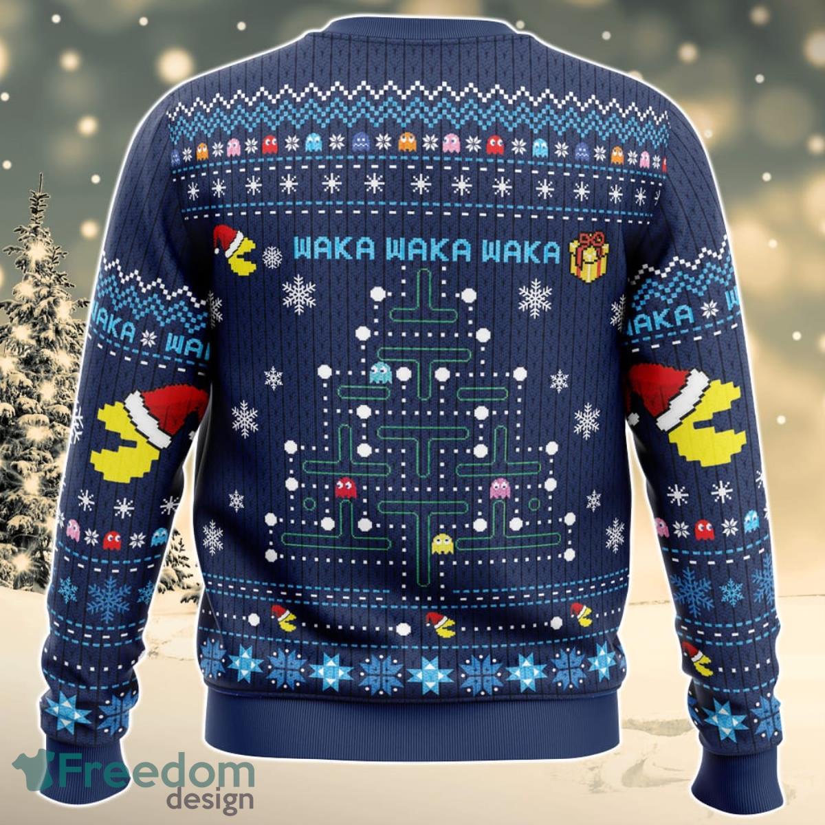 Christmas Tree Pac-Man Christmas Sweater For Men And Women Product Photo 2