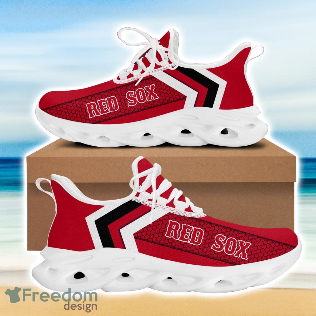 Cincinnati Reds Logo Red Line Running Sneaker Max Soul Shoes In