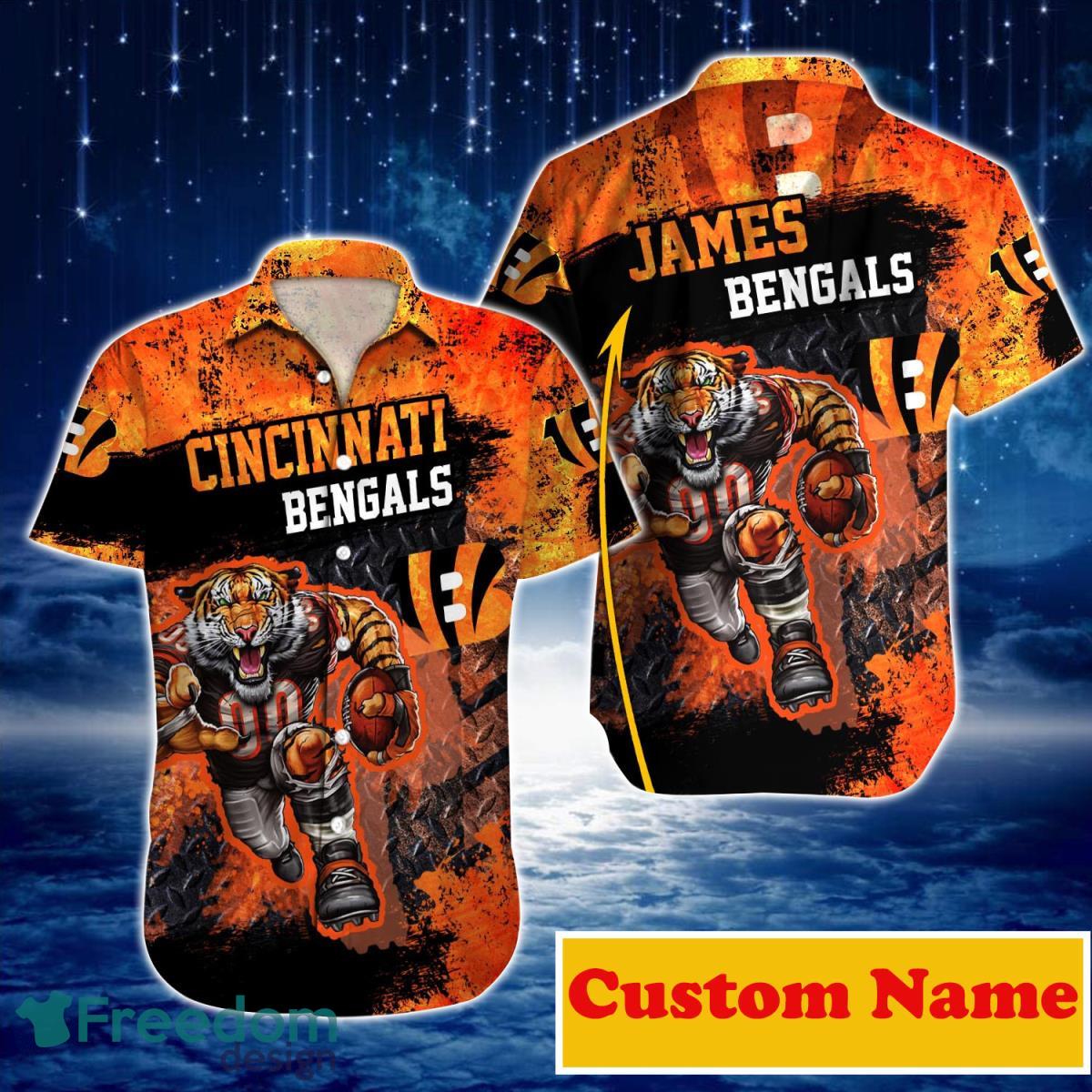 Cincinnati Bengals Custom Name NFL Hawaiian Shirt And Shorts Gift