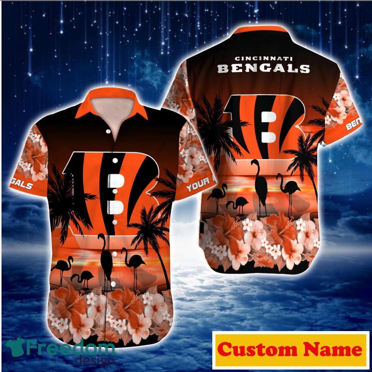 Custom Cincinnati Bengals Men's Orange Name & Number Logo T-Shirt 