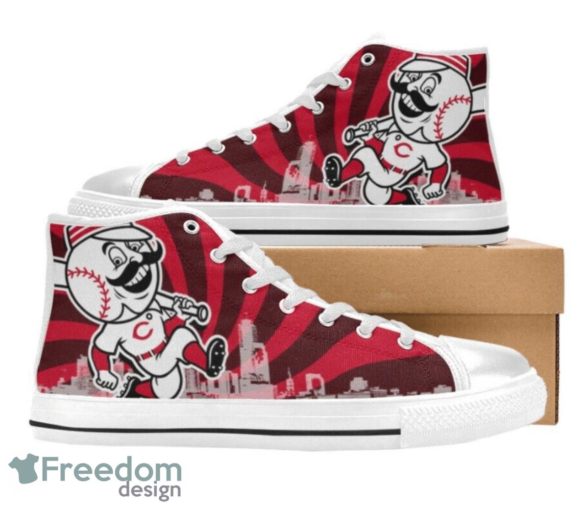 Cincinnati Reds MLB Baseball Canvas High Top Shoes Great Gift For Men Women Fans Product Photo 1