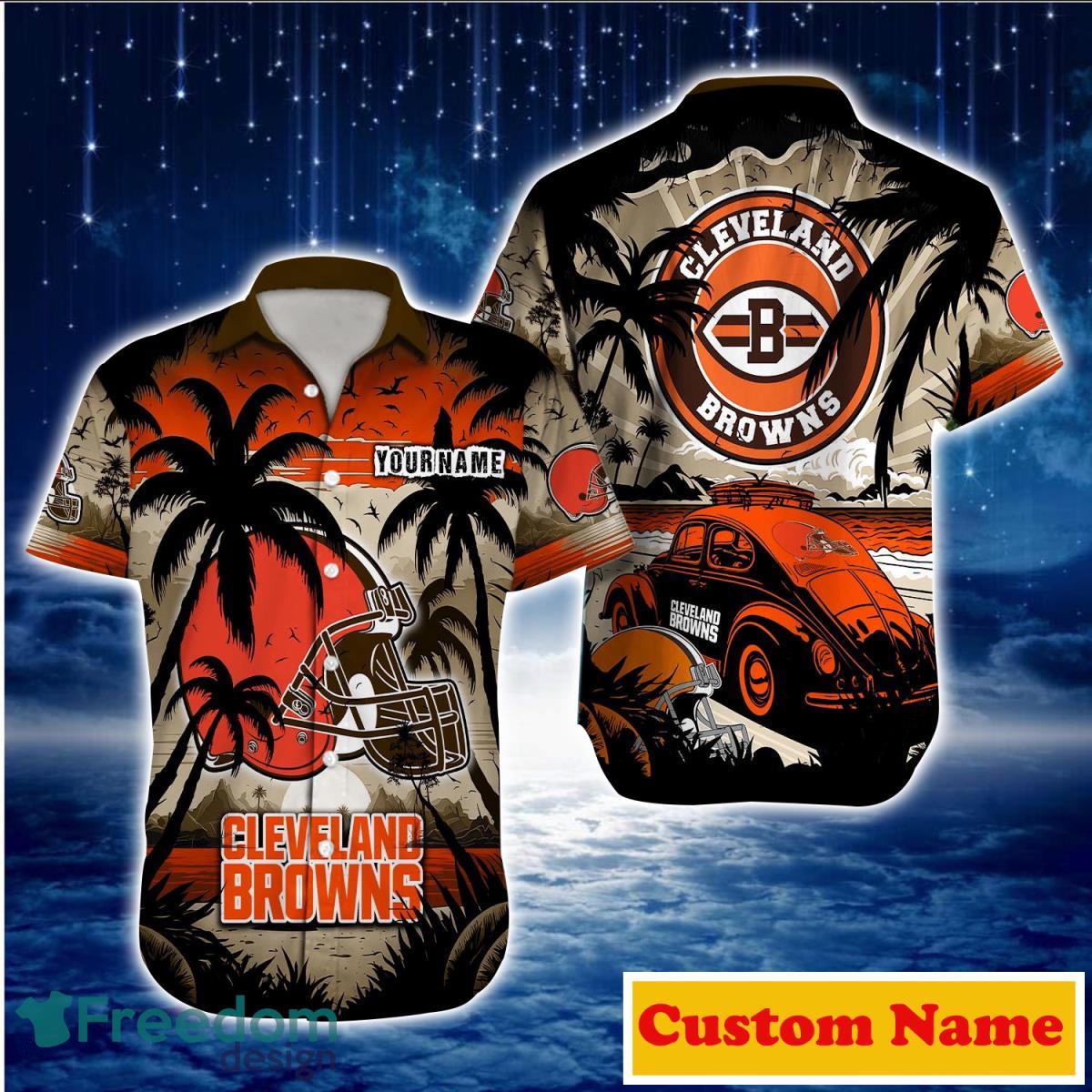 Cleveland Browns NFL Hawaiian shirt Custom Name Summer Gift - Freedomdesign