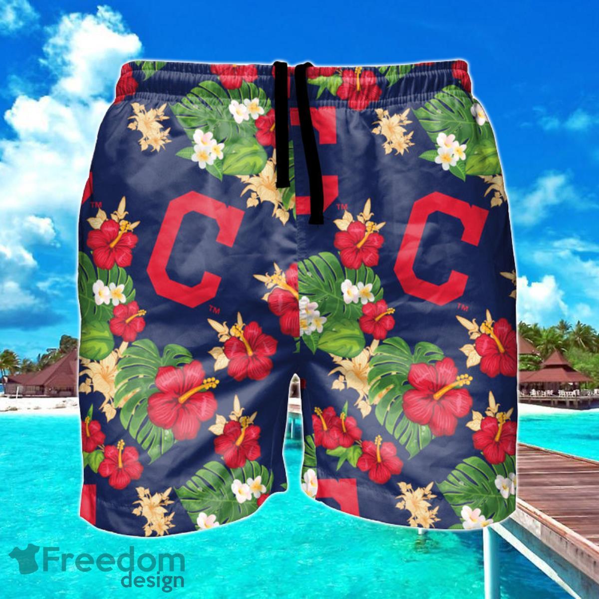 Cleveland Guardians MLB Floral Hawaiian Shorts For Summer Beach Product Photo 1