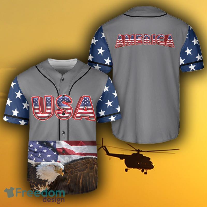 Custom Design Navy American With Eagle Baseball Jersey Shirt For Men And  Women - Freedomdesign