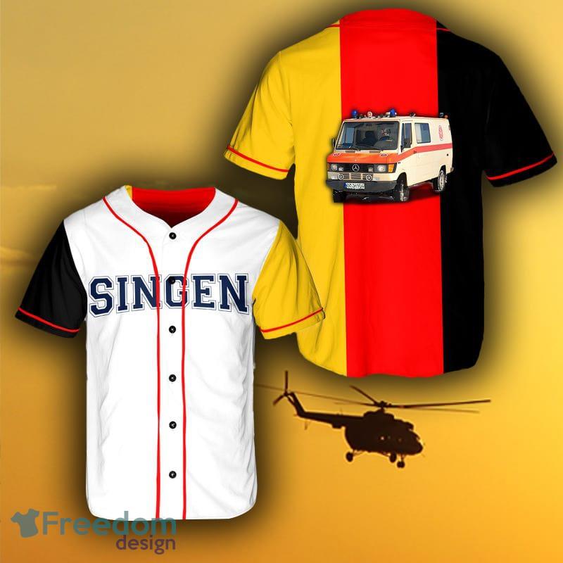 Custom Sublimated Navy and Red Button Down Baseball Jerseys | YoungSpeeds